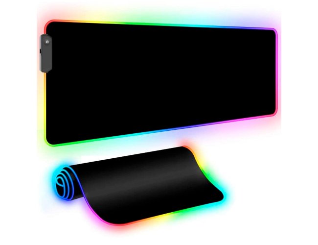 Mouse Pad Gamer RGB Grande com Led Colorido na Borda – 80x30cm 39289
