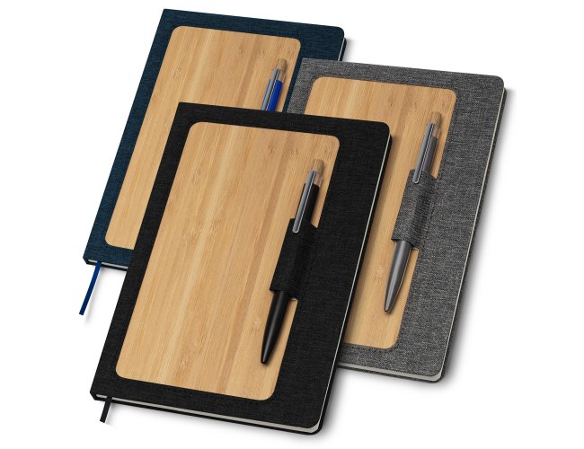 Caderno de anotações com suporte para caneta CAD160-005