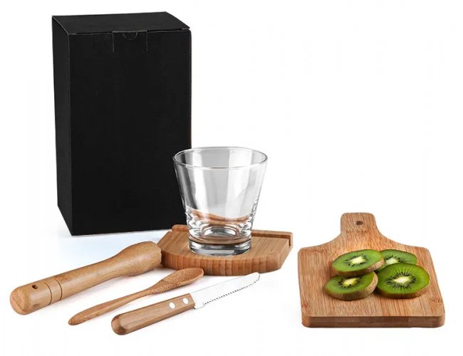 Kit Para Caipirinha Em Bambu Ibiza - 0,35 L - 6 Ps KC-00463