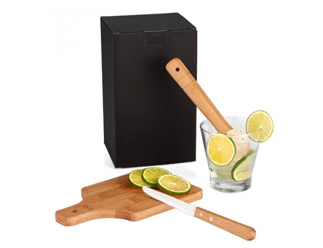 Kit Para Caipirinha Em Bambu Ibiza - 0,35 L - 4 Ps KC-00253